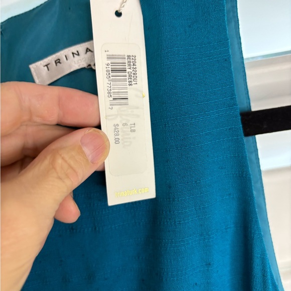 Trina Turk Blue Ruffled Sheath Dress - Picture 2 of 4